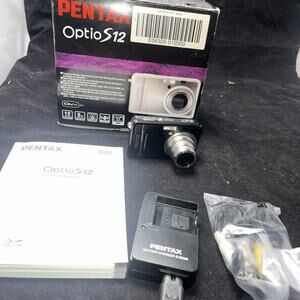 Pentax Optio S12 Digital Camera 12MP Black With Battery, Charger, 512 Card Box